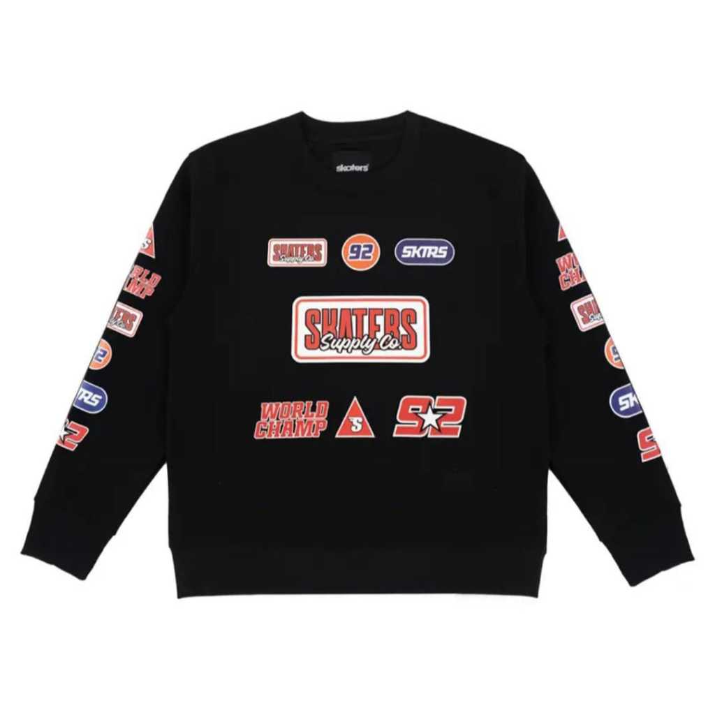 Skaters Crewneck World Camp YB042 Black Fleece 280gsm