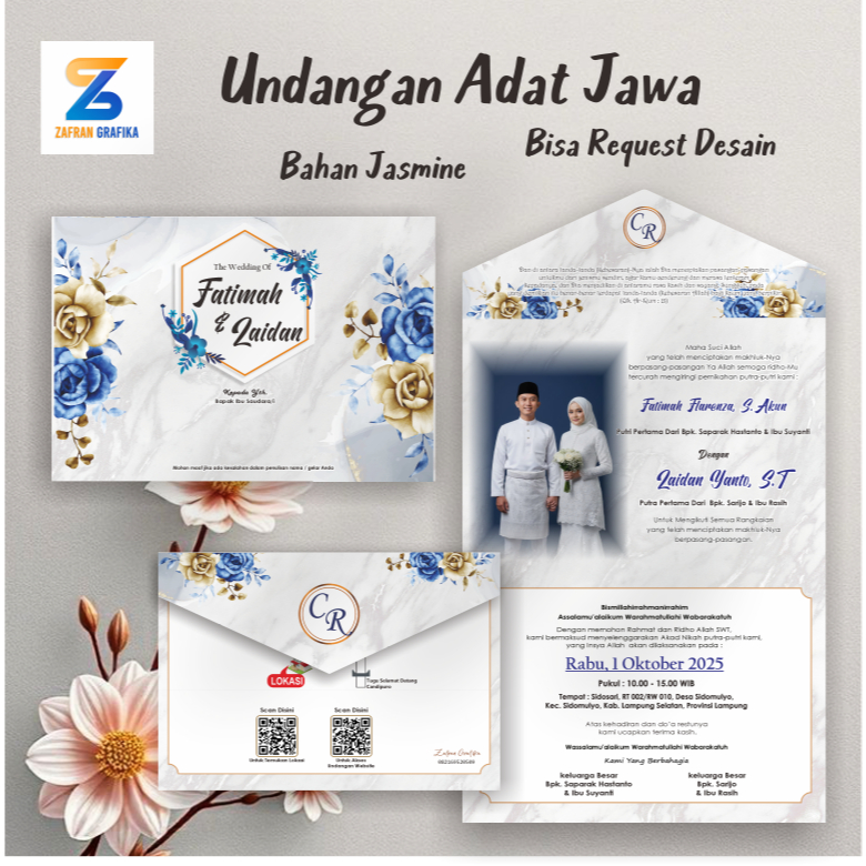 Undangan bahan jasmine Rustic kekinian