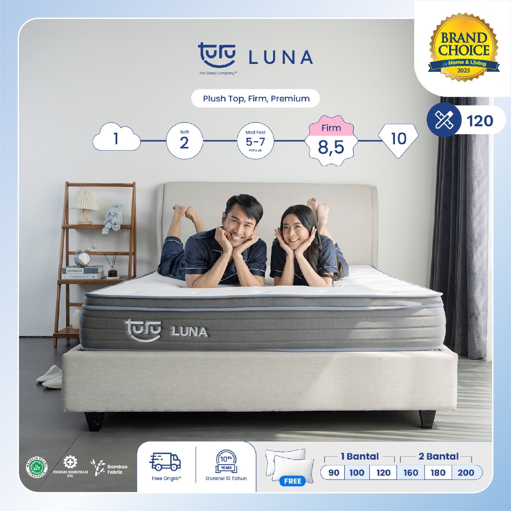 Kasur Busa Premium TURU LUNA Plush Top Natural Latex ukuran 120x200