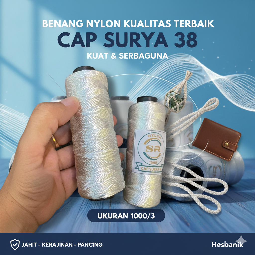 Benang Nylon Telunjuk / Benang Nilon 1 pack isi 12 / Benang Tukang Bangunan / Benang Layangan besar