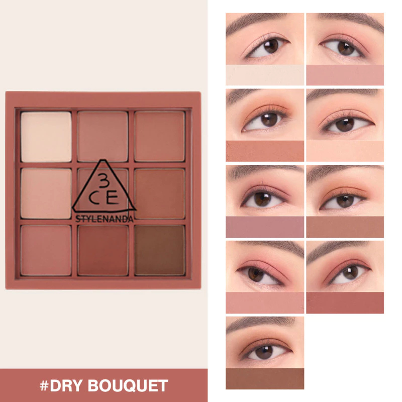 Eyeshadow 3CE OFFICIAL Multi Eye Color Palette Dry Bouquet ORIGINAL Eyeshadow Korea Longlasting Taha