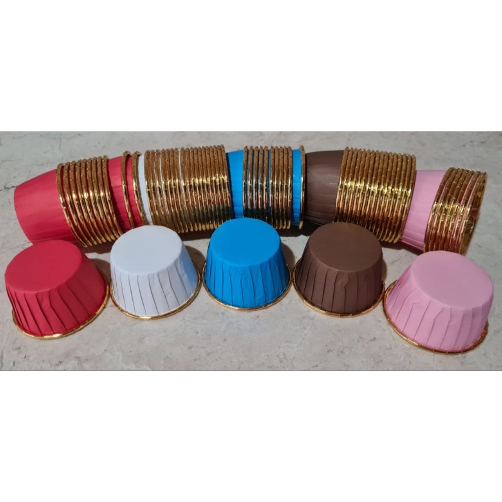 Paper CupCase Cup Cake Moma Gold Isi 100pcs