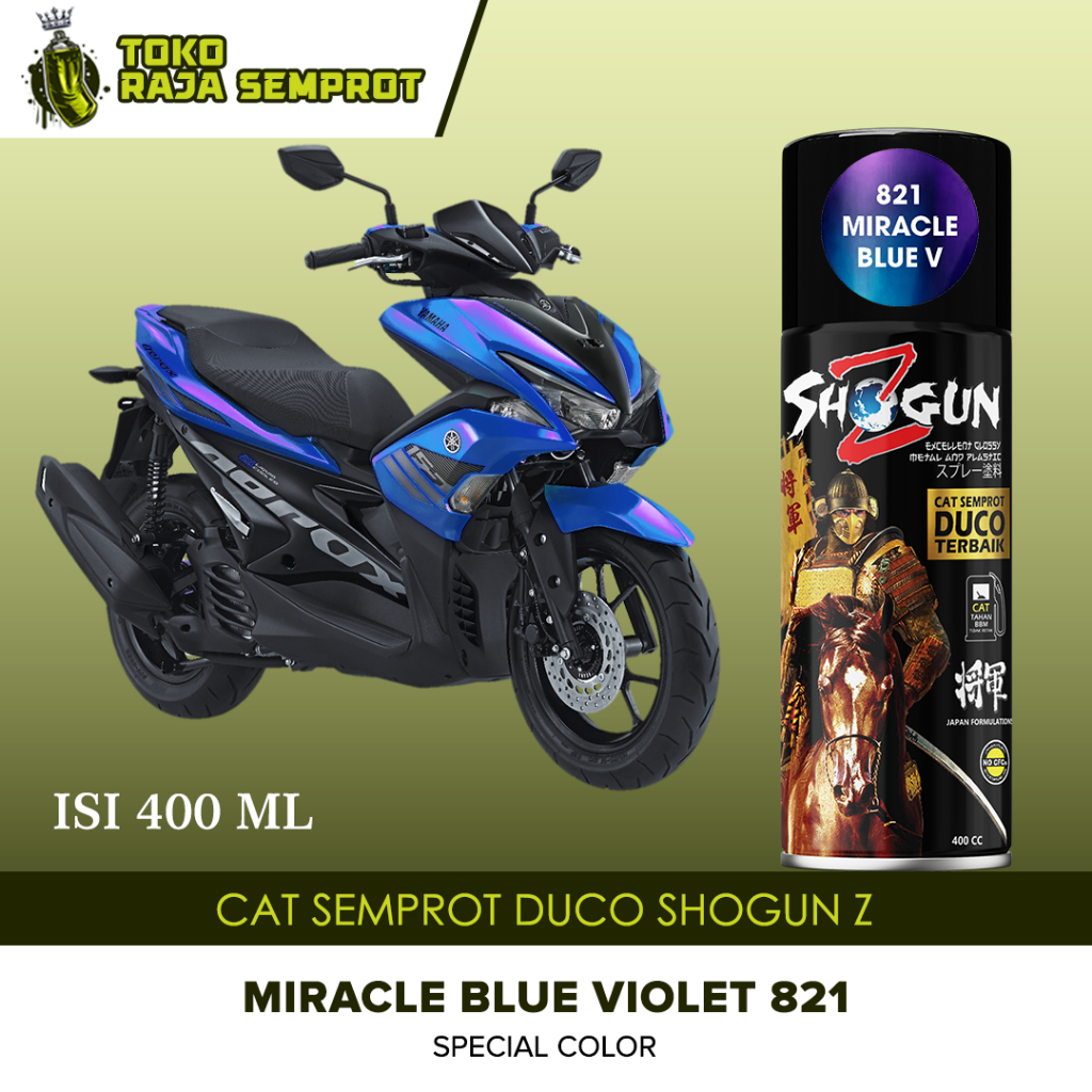 Cat Pilok Semprot Motor Pilox Shogun Z Paint Duco Miracle Blue Violet Biru Ungu Bunglon 821