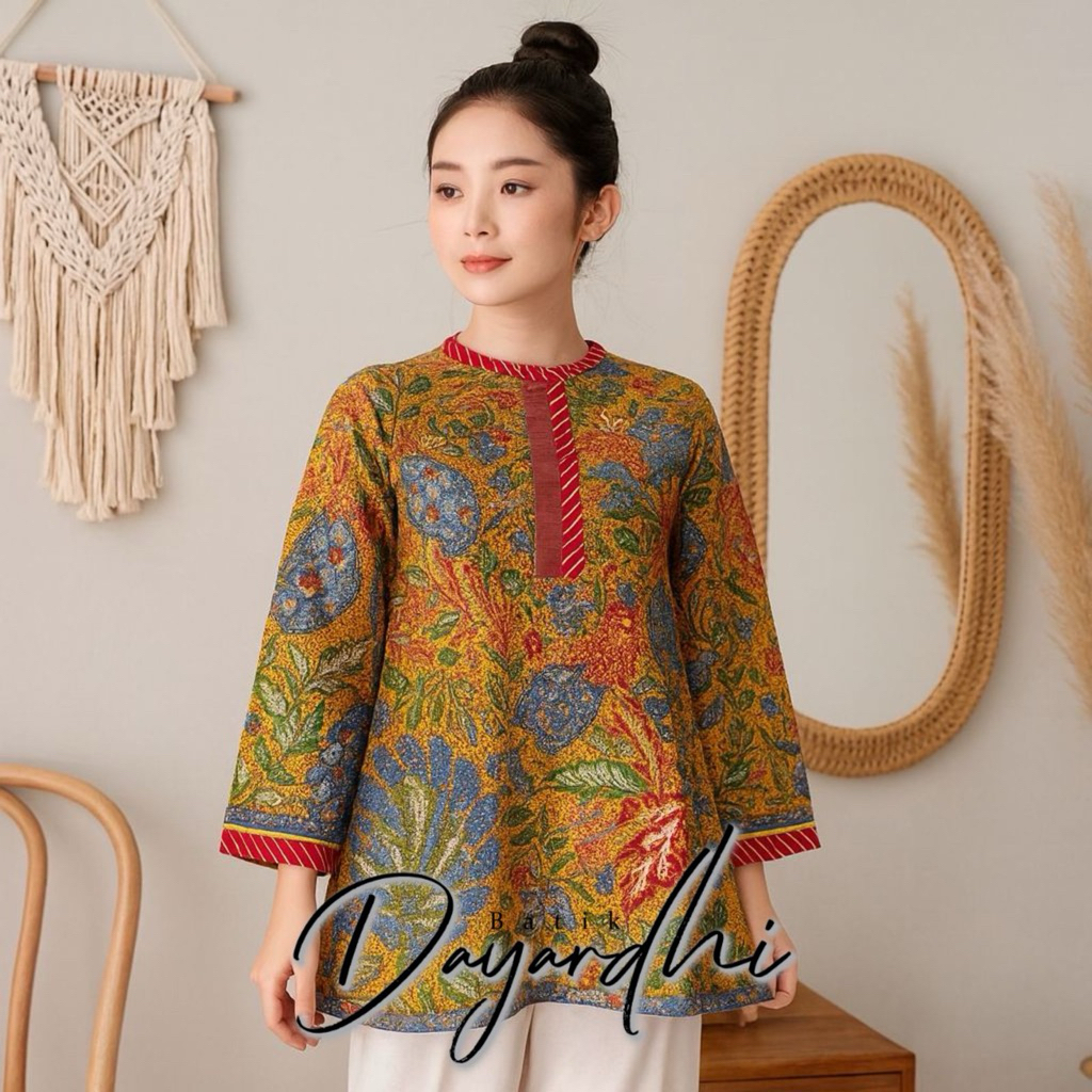 Blouse Batik Tiga Negeri Slarak | Atasan Batik Wanita Elegan Lengan Panjang – Batik Dayardhi