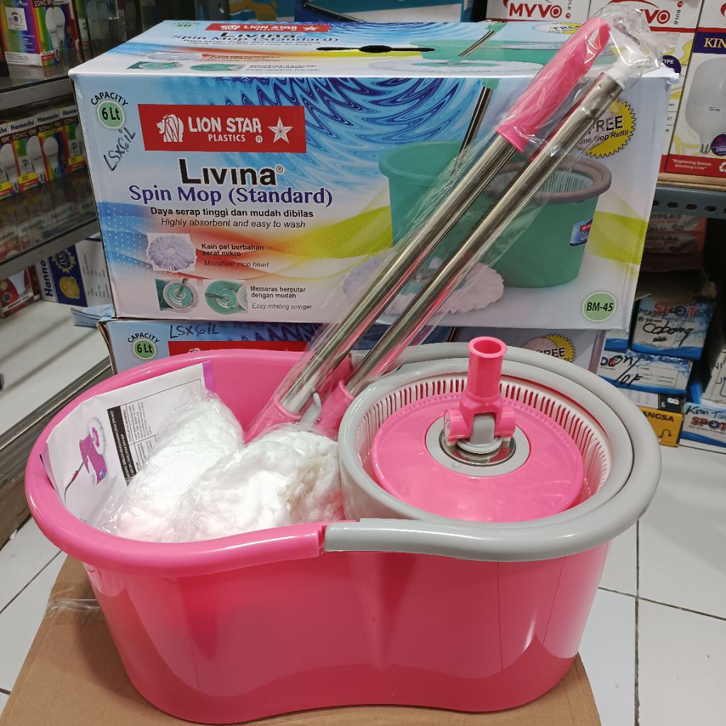 Pel Mop Pel Lantai Putar Spin Mop Lion Star