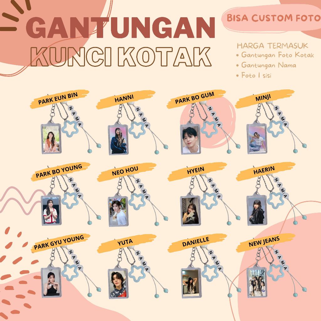 (BISA CUSTOM) GANTUNGAN KUNCI KOTAK KPOP I YUTA I NEO HOU I NEW JEANS I DANIELLE I HAERIN I HANNI I 