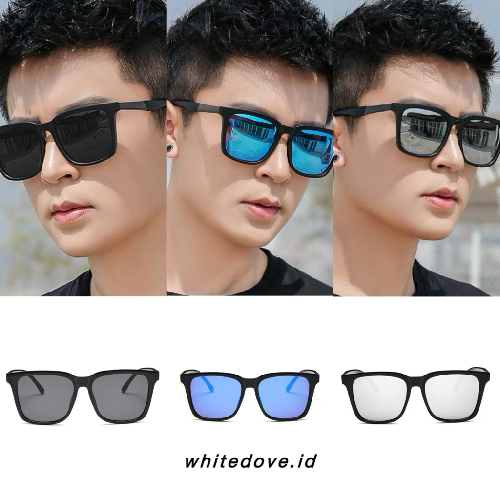 Kacamata Hitam Pria Kotak / Kacamata Pria Fashion Kacamata Sunglasses