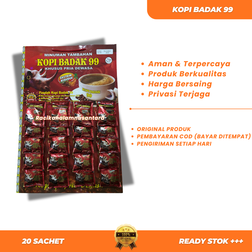 Badak 99 Papan Kopi Stamina Pria 20 Sachet