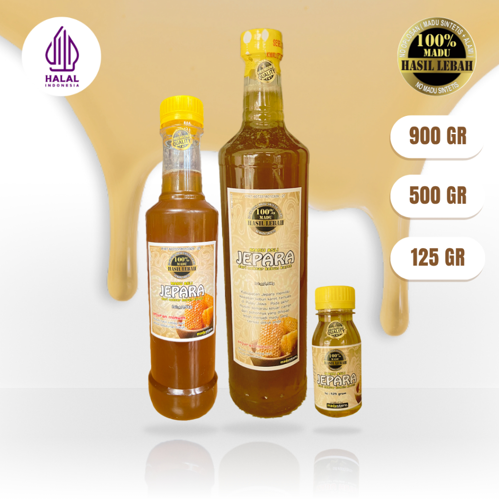 MADU JEPARA NEKTAR KARET DAN BUNGA KOPI 900GR 500GR 125GR MADU MURNI ASLI RAW HONEY 100% TANPA PENGO