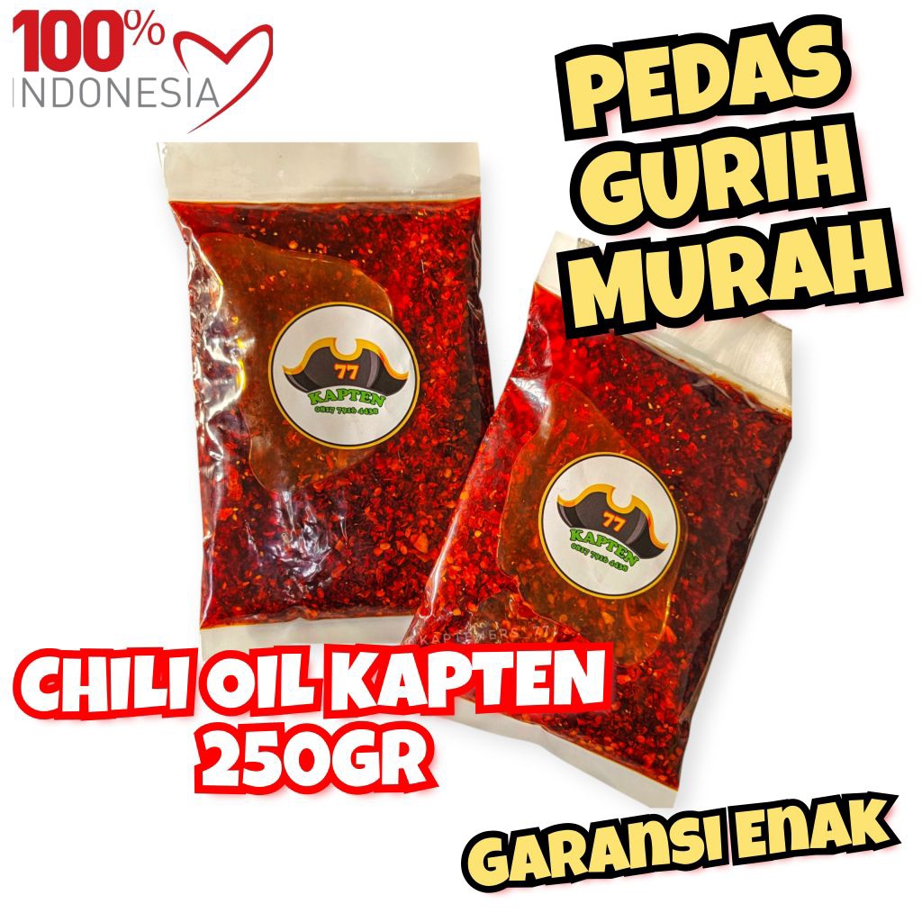 Chili Oil Kapten/Chili oil 250gr /Chili oil pedas/chili oil enak