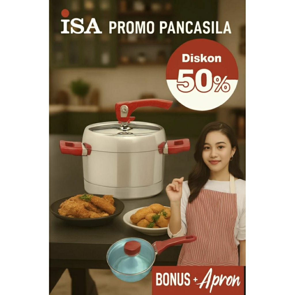Panci Isa Ruby Presto BTS LTP Ukuran 5 Lt  Anti Lengket Murah dan Bagus Multifungsi Premium Bahan St