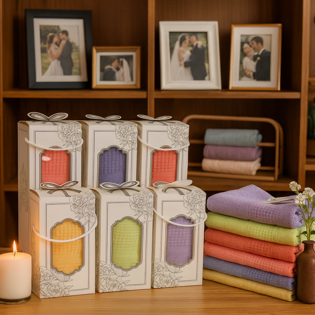 Souvenir Handuk 34x80 + Bordir Nama / Gift Box / Souvenir Pernikahan / Hampers Bayi Kado Lahiran Bab