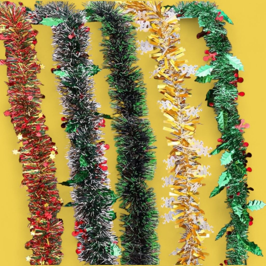 Slinger Natal Premium 2METER  / Hiasan Dekorasi Natal Christmas Slinger Tinsel Pohon Natal