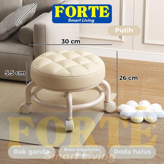 Kursi Santai / Kursi Bulat / Kursi Kecil / Kursi Bundar / Kursi Bulat Roda - Orange