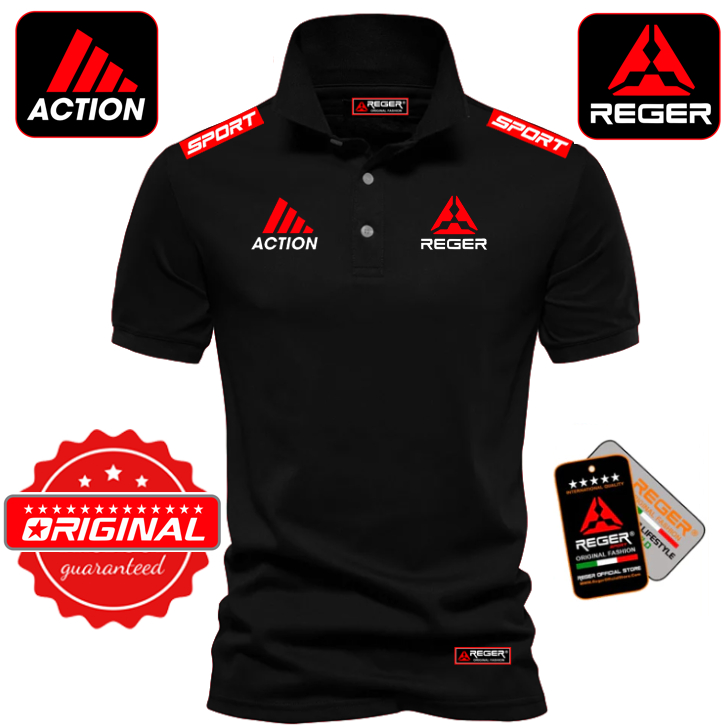 BAJU POLO REGER ACTION SABLON BAJU T-SHIRT PEREMPUAN LELAKI WANITA/HARGA BORONG MURAH VIRAL/FESYEN C