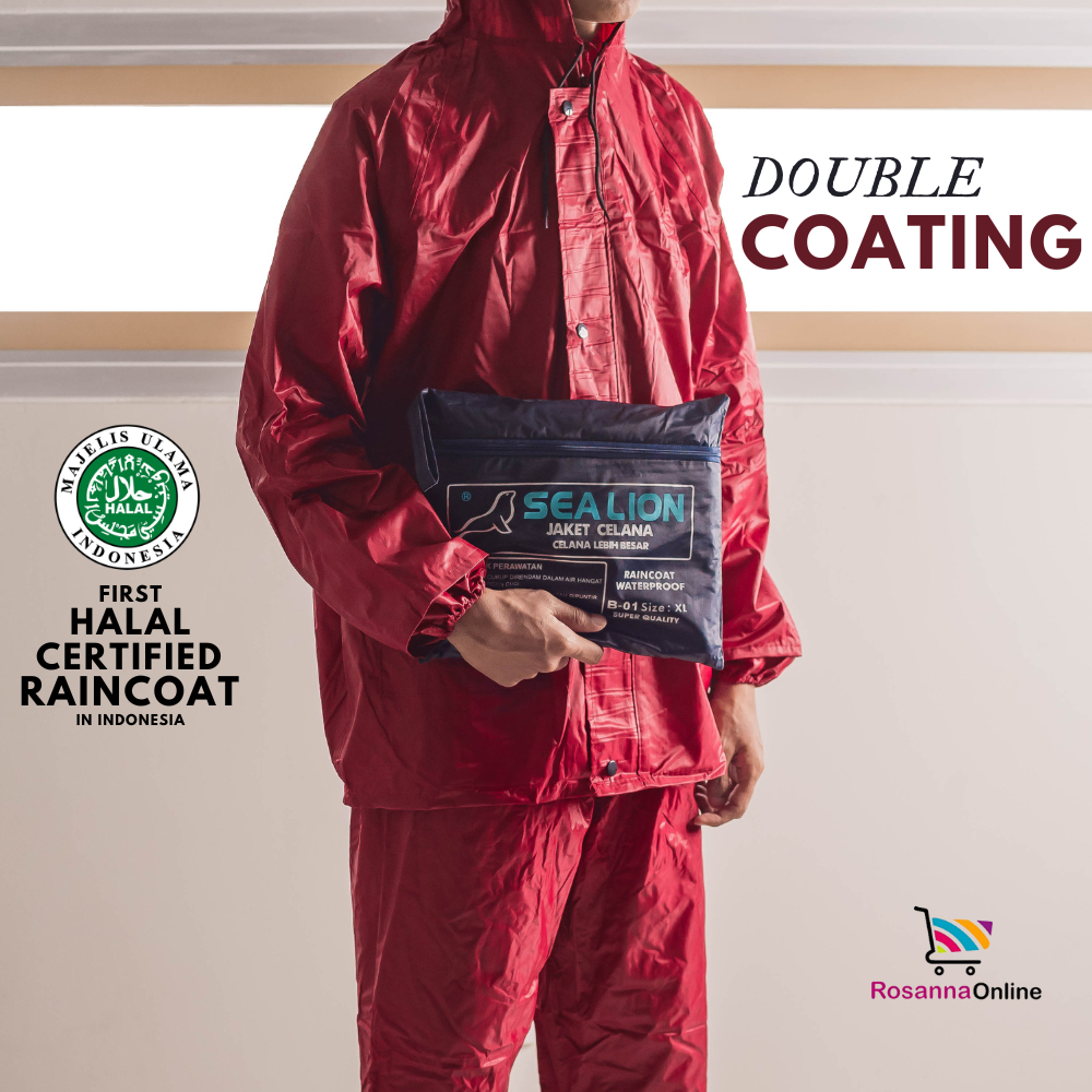 Jas Hujan Pria Tebal dan Kuat Premium Setelan Anti Rembes