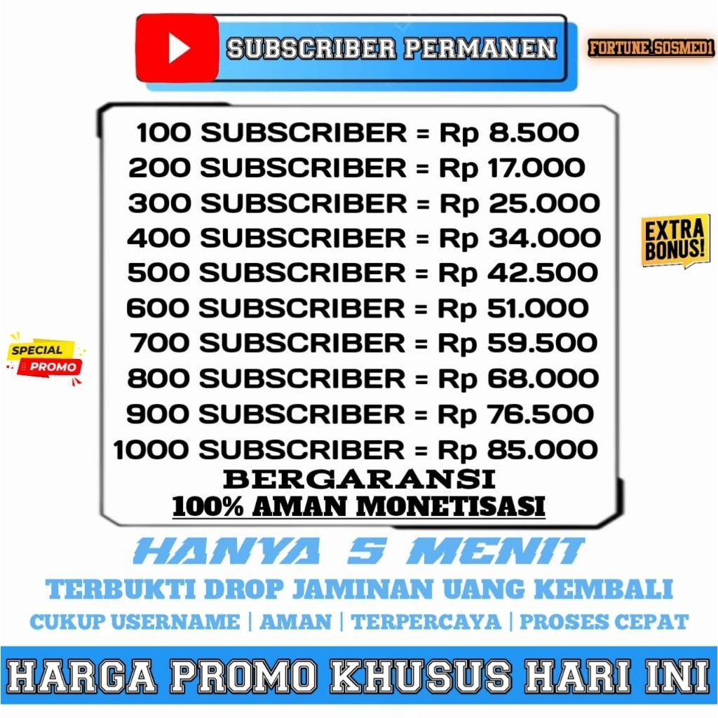 Fortune_Sosmed1 Subscribe Youtube Permanen Proses cepat Real Aktif Terlaris — Terbaik — Bergaransi