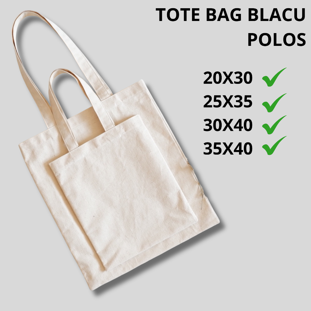 Totebag Blacu Polos Besar Resleting Pererekat || Totebag Blacu Putih Kuat Bisa Dicuci