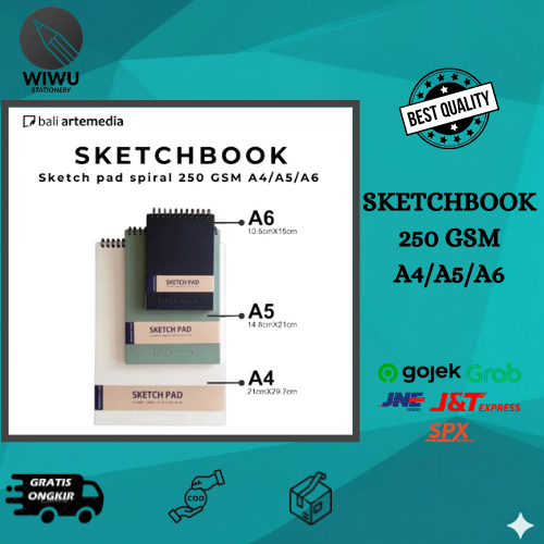 Sketch Pad Sketchbook Bali Artemedia 250gsm A6 / A5 / A4 buku gambar Sketch Book