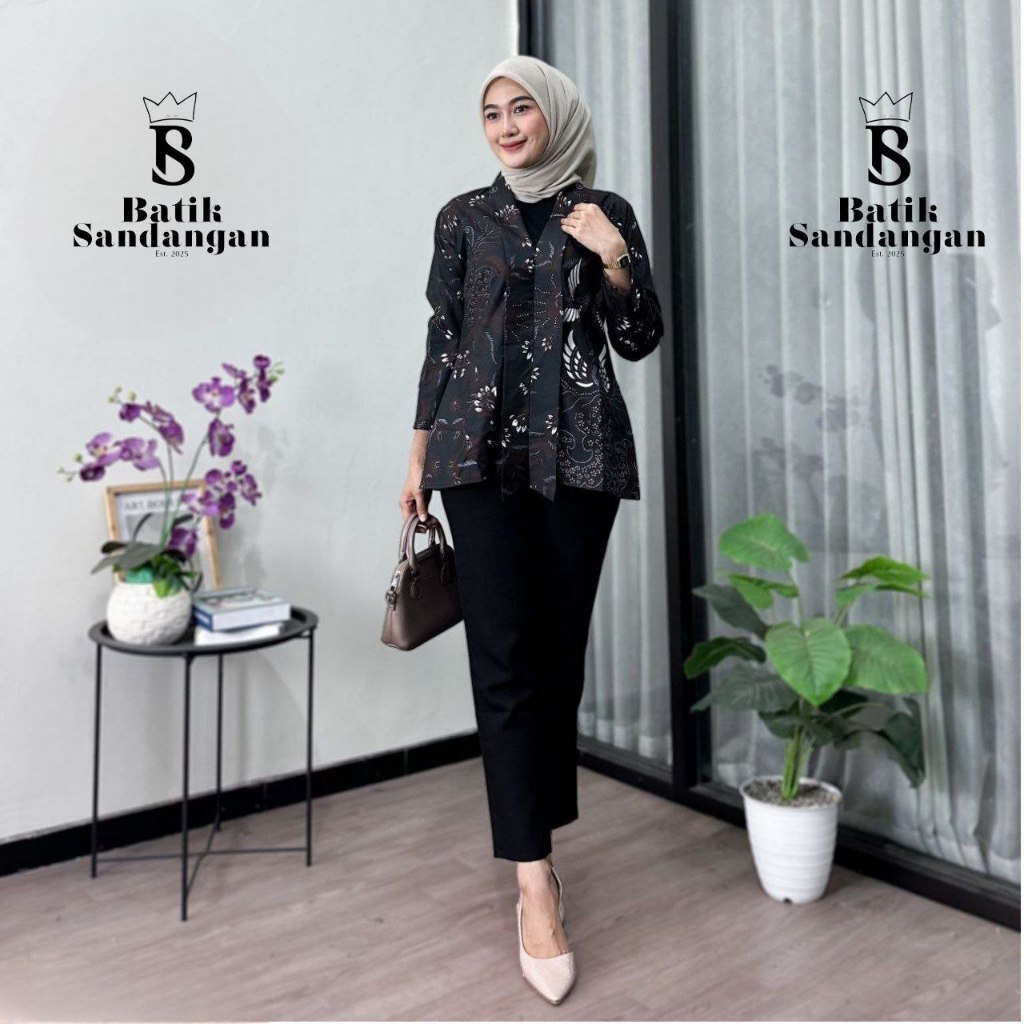 blus batik wanita modern / kebaya batik kantor M L XL XXL / baju batik wanita modern / blus batik wa