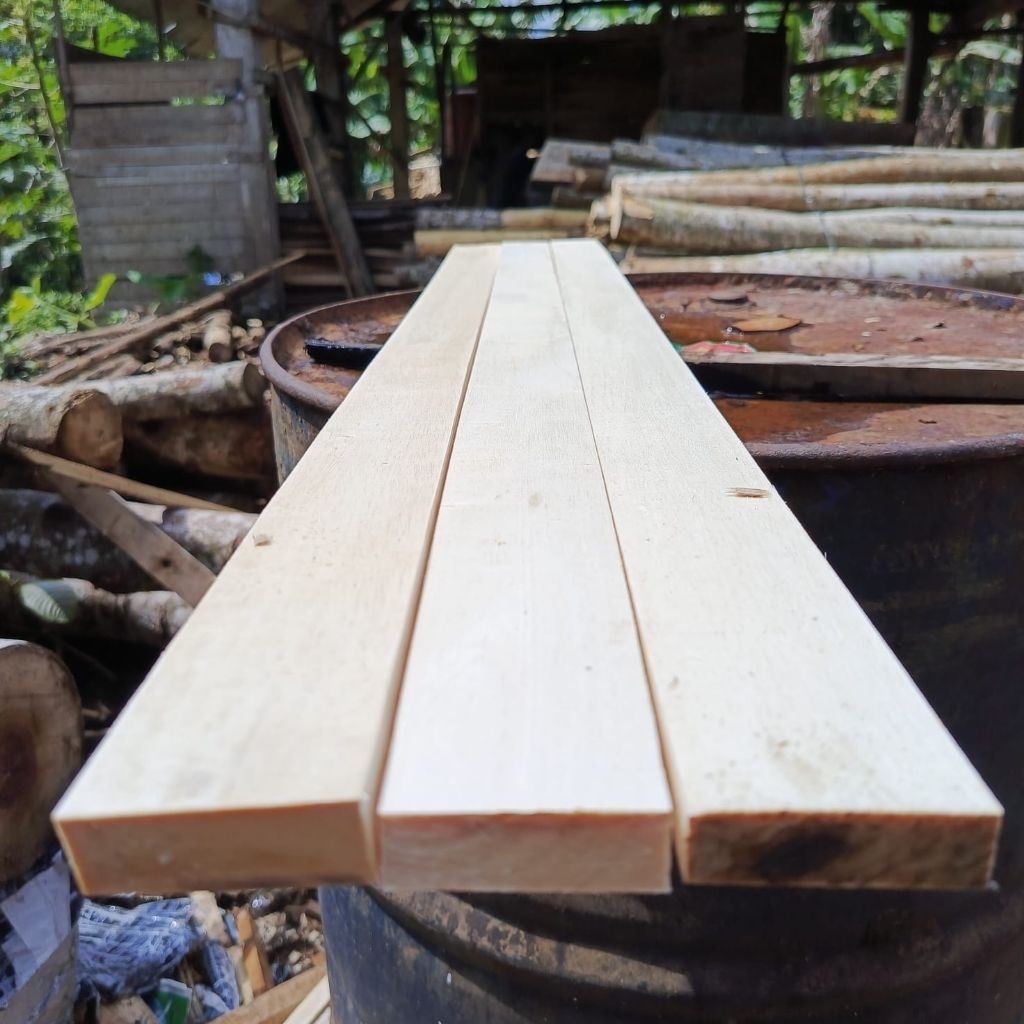 KAYU RENG TIPIS LIST KAYU 2X5CM PANJANG 100CM SOLID