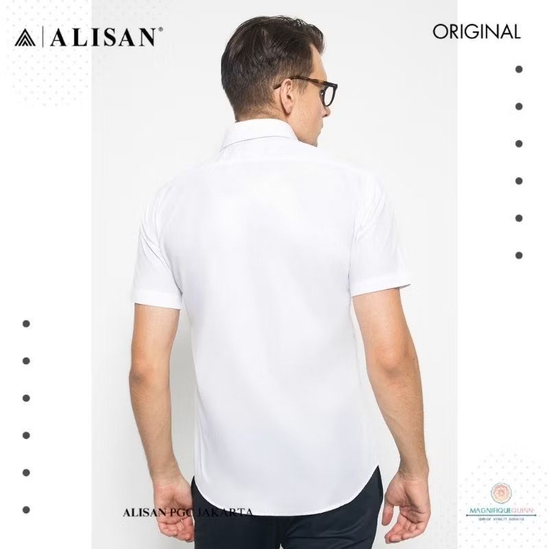 KEMEJA ALISAN PUTIH POLOS LENGAN PENDEK