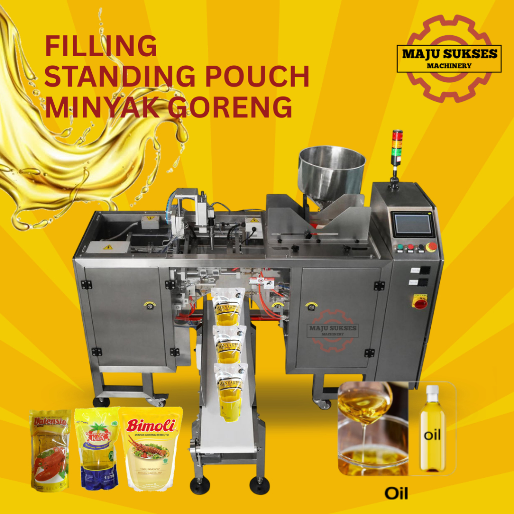 Mesin Filling Standing Pouch Minuman Kemasan, Minyak gr, dll ~Booking Fee