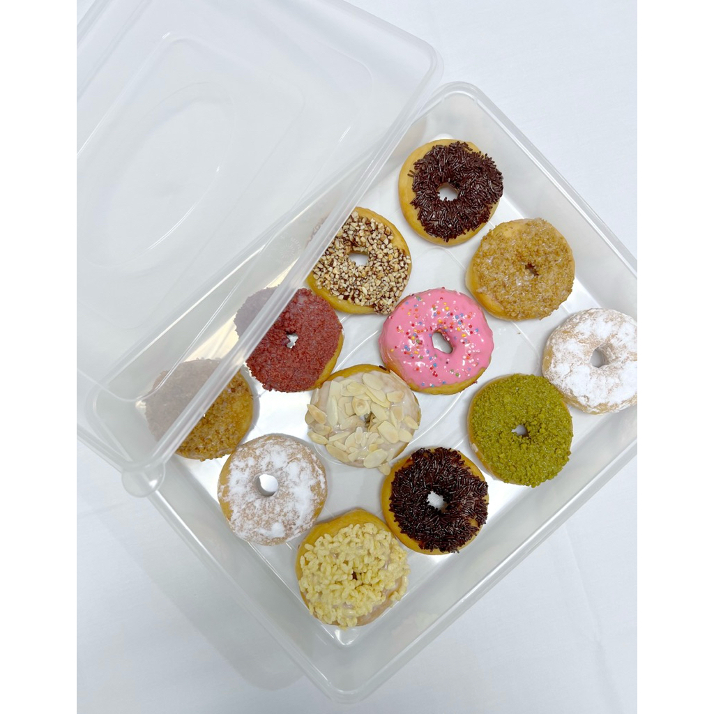 Tempat Kotak Box Donat Plastik Tempat Kue Jajanan Pasar Plastik Tebal BPA Free ASLI - ISAKA BEST QUA