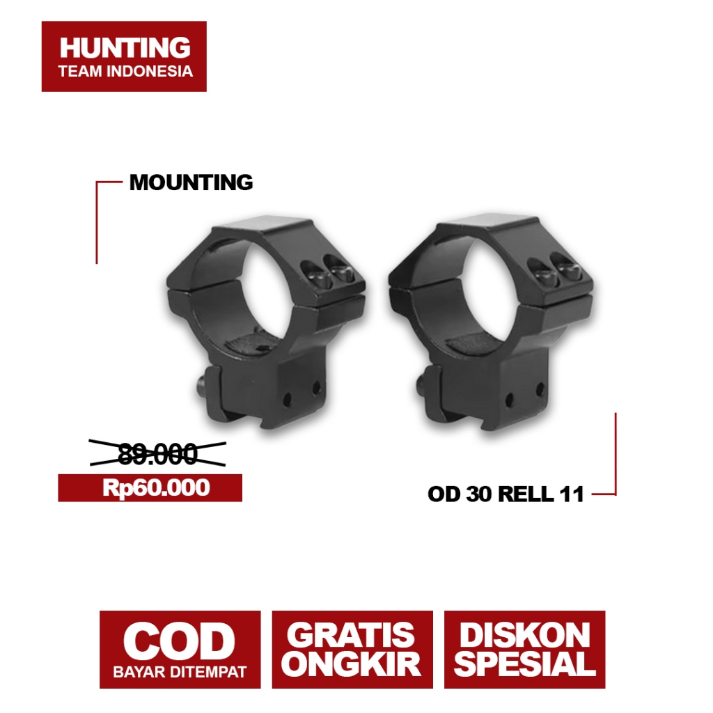 Mounting OD 30 Rell 11 - Mounting Teleskop OD 30 Pendek - Mounting 30 DBR