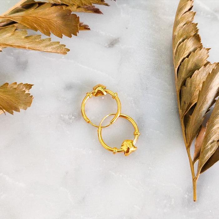 Earring Baby Child Jewellery Bayi Anting Anak Bulat Emas asli Gold