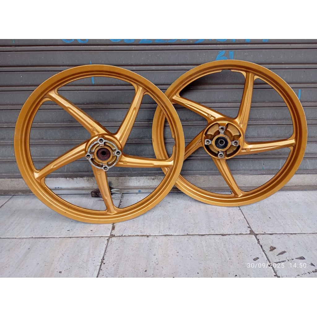 velg roda depan belakang honda supra125 fi blade fi double disc repaint gold original
