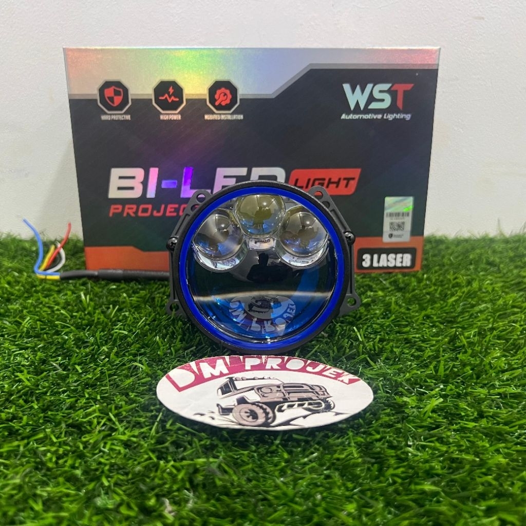 lampu biled 3 inchi wst a38 triple laser 3 lens 100 wat 5700k cocok untuk jalanan kering becek hujan