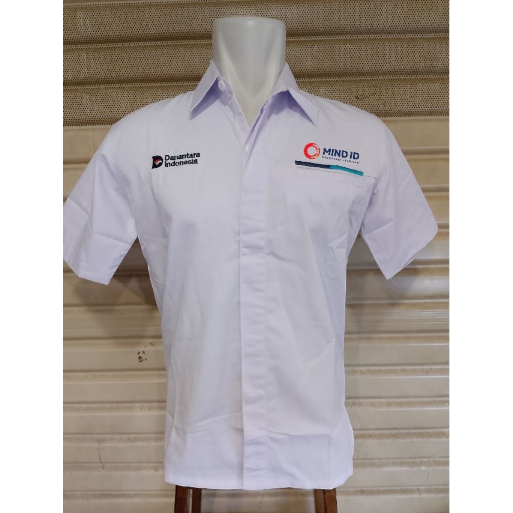Kemeja Danantara MIND ID Seragam Mind Id Putih Pendek