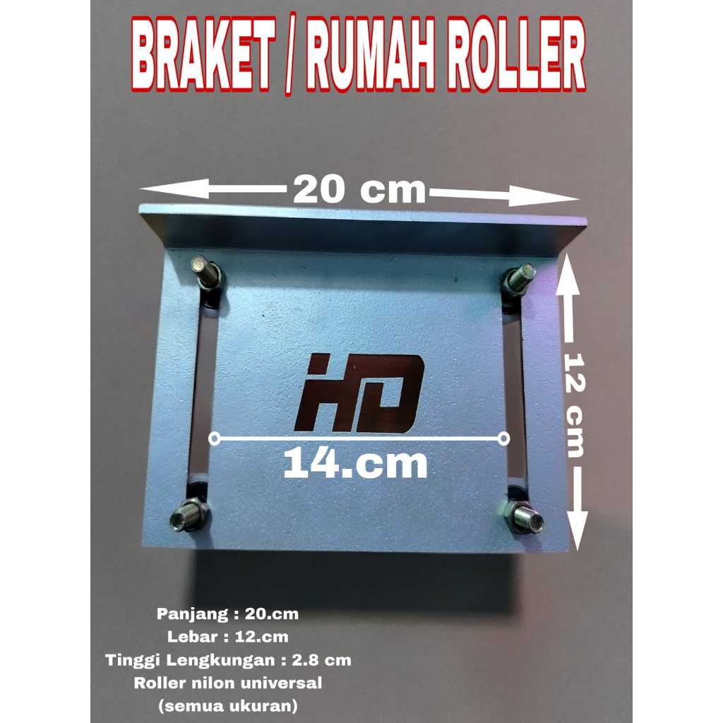 Bracket Roda Roller Nilon // Rumah Roda Nilon Pagar Besi // 1 Set Rumah Roda Nilon Bahan Tebal