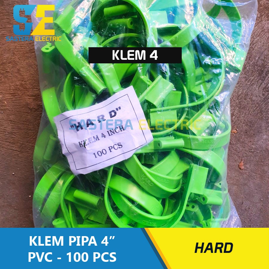 (100 pcs) Klem Pipa PVC 4" inch Hard / Klem 4" PVC / Pipe Clamp 4" / Klem Pipa 4" / Penjepit Pipa 4"