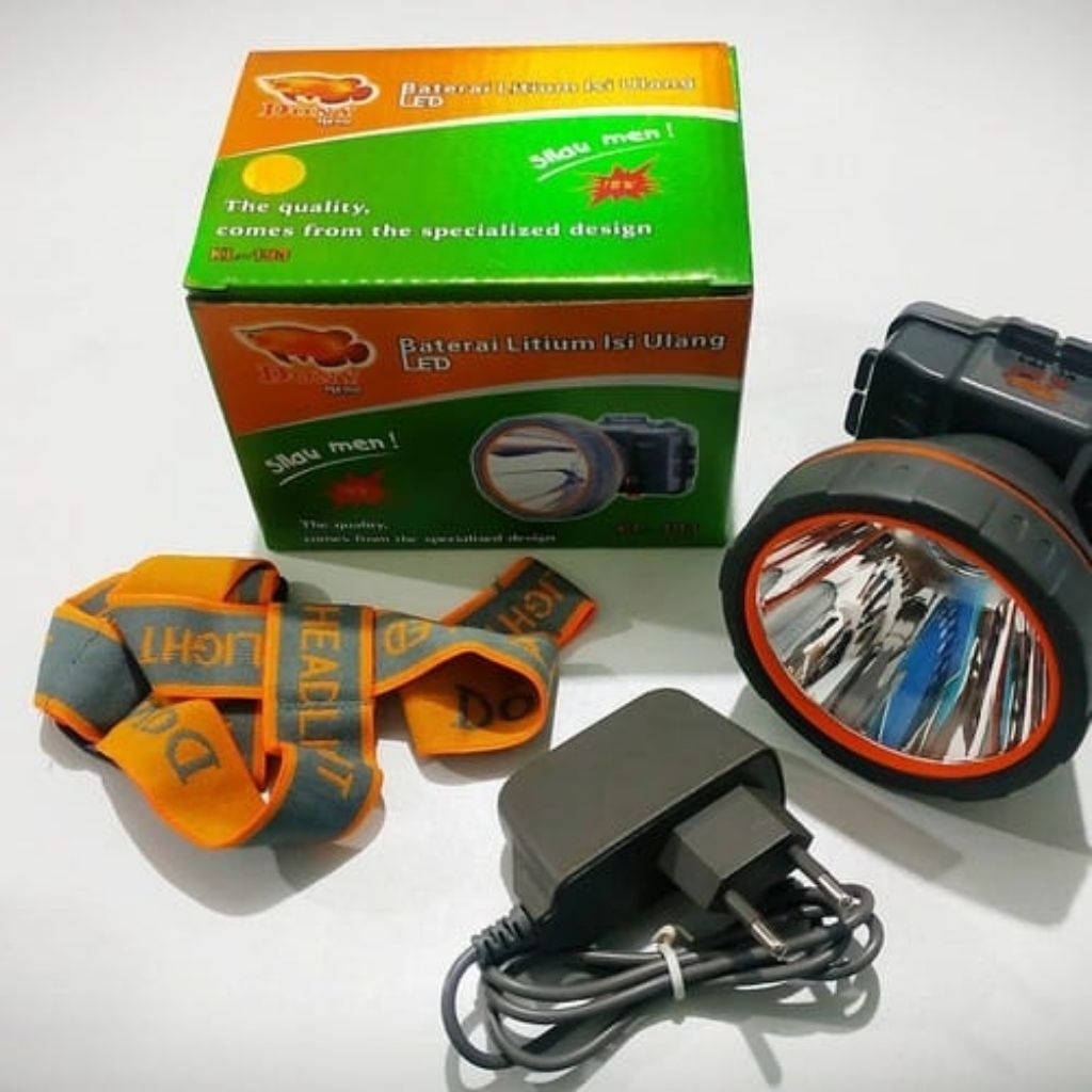 SENTER KEPALA DONY LED KL-193  Cahaya Kuning Baterai Lithium Cas - Berkualitas Tinggi | HeadLamp