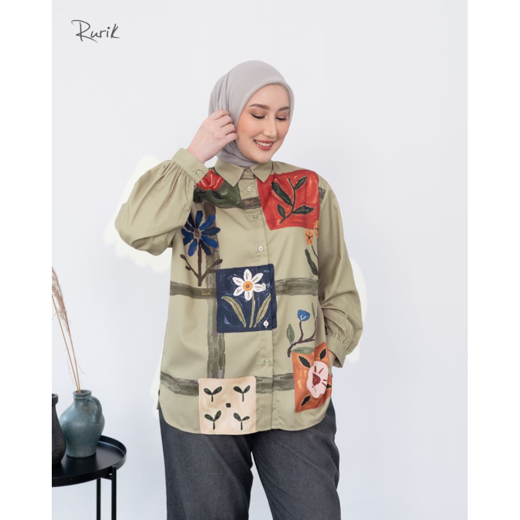 RURIK MAOVA PRINT SHIRT - Kemeja Atasan Wanita Printing Hits