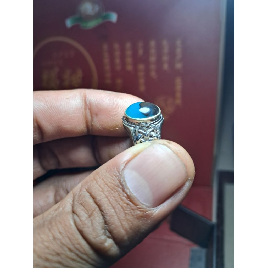 Batu Bacan Doko Hijau Hitam Kecoklatan Ring Allpaka