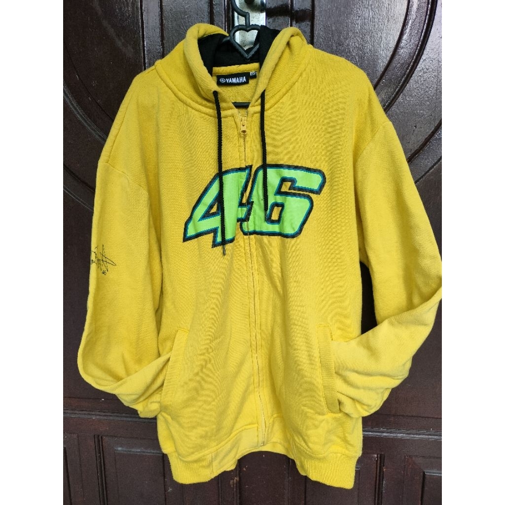baju preloved hoodie zip kuning Valentino Rossi VR46 the doctor