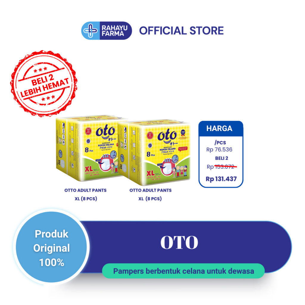 [BELI 2 LEBIH HEMAT] Oto Adult Pants Ukuran XL Isi 8 Pampers Dewasa Ukuran XL