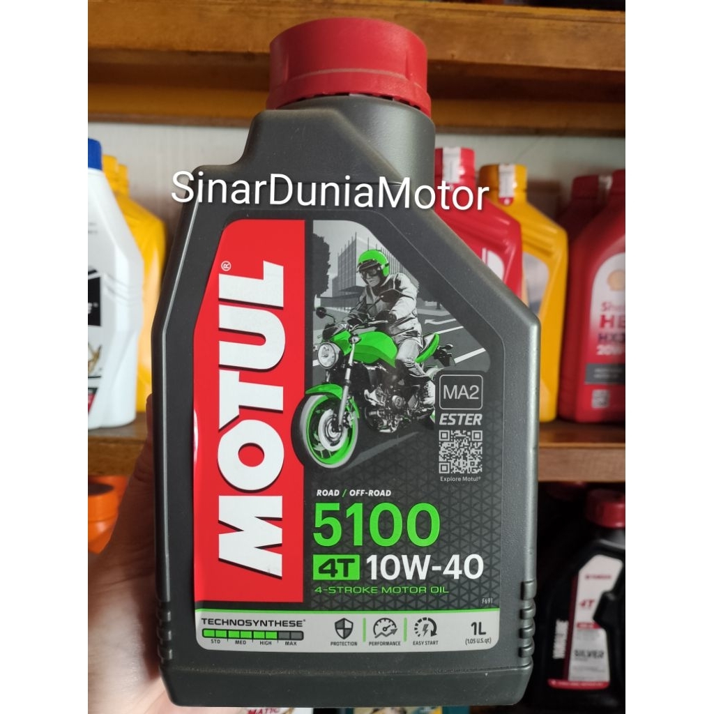 Oli MOTUL 5100 10W40 Oli Mesin MOTUL5100 4T 1Liter bisa BARCODE ORIGINAL