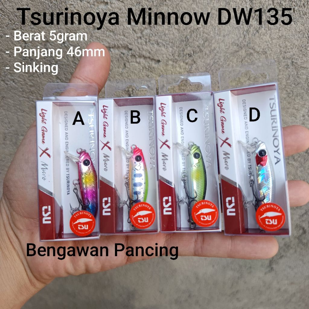 Umpan Tsurinoya DW135 Lure Casting Mancing Minnow 5gram