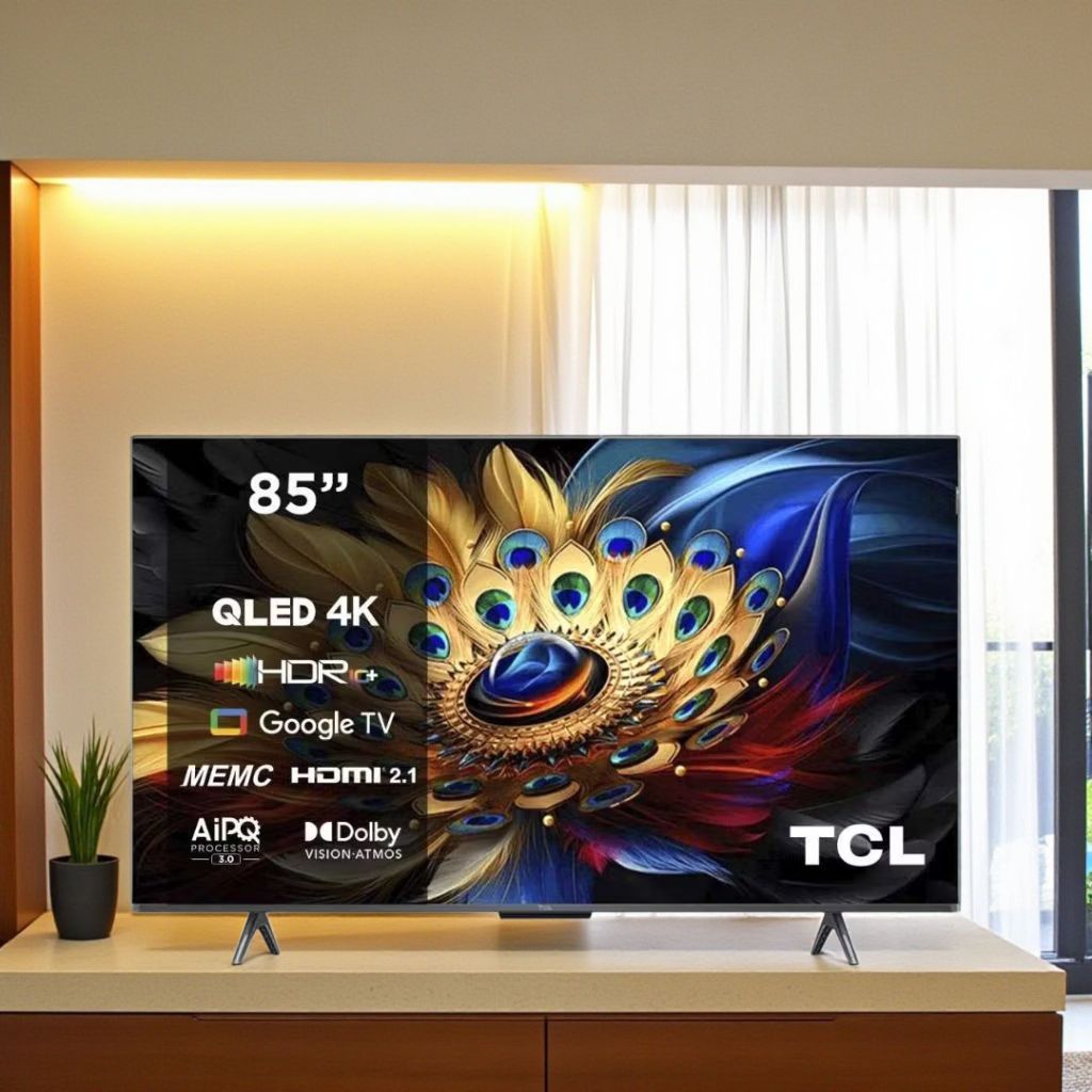 QLED TV TCL 85C655 4K UHD Google TV HDR Dolby Atmos 85 Inch