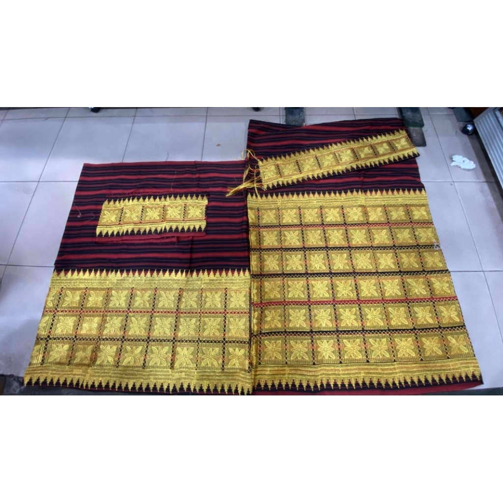 tapis lampung mama papa bordir set peci/selendang
