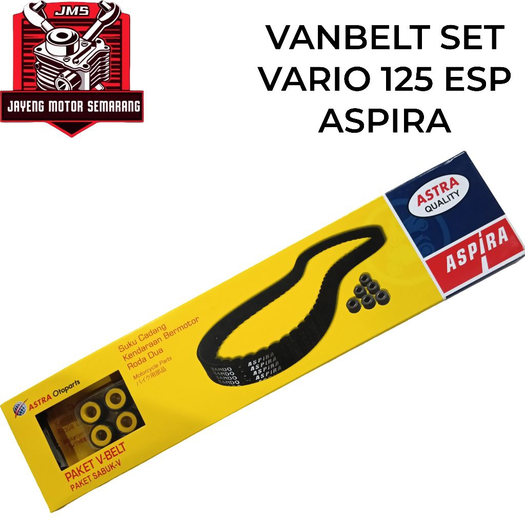 Vanbelt Fanbelt Vbelt Set Komplit Assy Vario 125 ESP K35 Bando Original Aspira