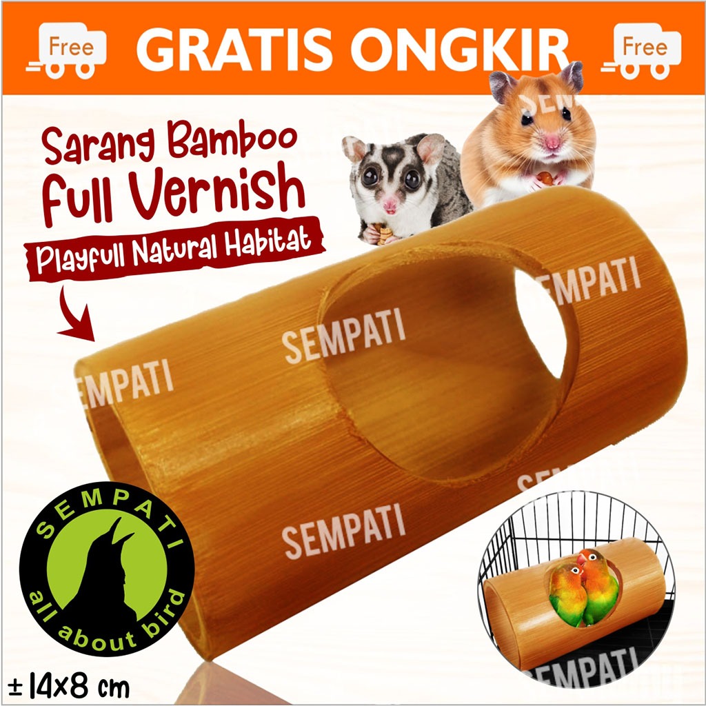 SEMPATI Glodok Gelodok Sarang Burung Lovebird Parkit Bambu Tabung Tempat Susuh Ternak Breeding Kolon