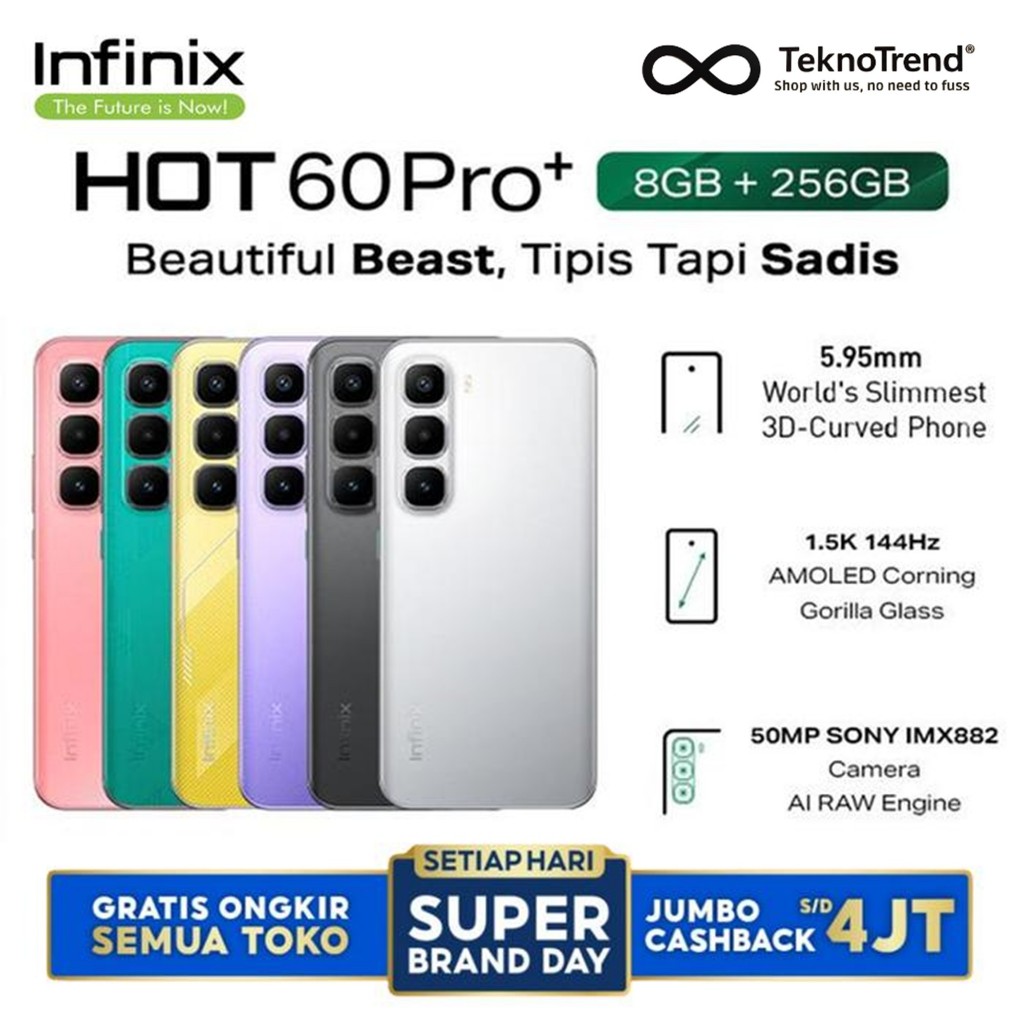 INFINIX HOT 60 PRO PLUS X HOT 50 PRO PLUS 60I - HANDPHONE PONSEL ANDROID GARANSI RESMI