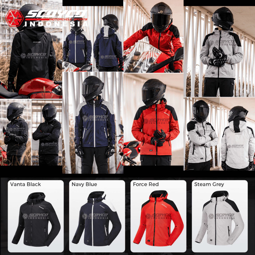 Jaket Motor 2 in 1 Waterproof Double Layer + Inner Thermal Hoodie Warrior 2 Scoyco JK178-2