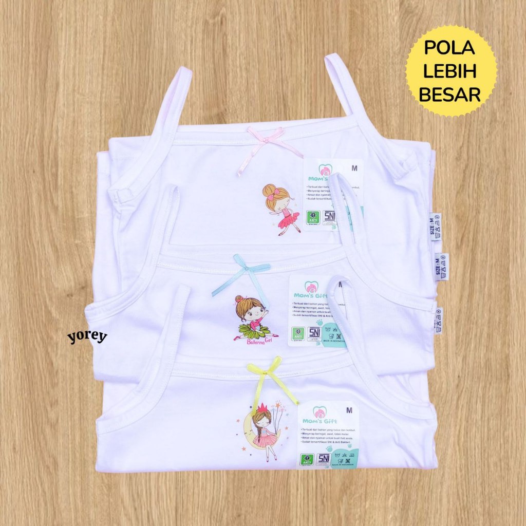 Singlet Moms Gift Singlet Anak Perempuan Singlet Putih Anak Kaos dalam anak perempuan