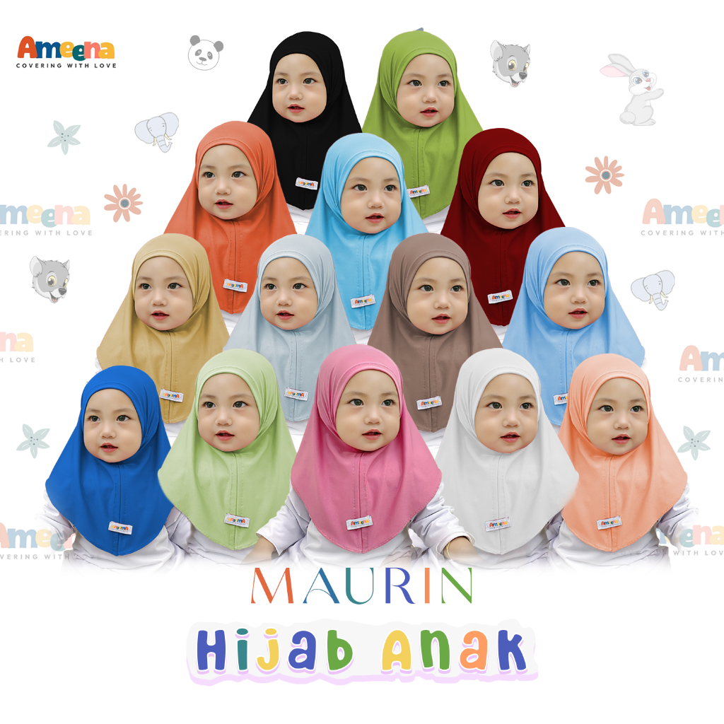 Hijab Bayi 0 6 12 Bulan Jilbab Anak 1 tahun Maurin Bahan Jersey - Kerudung Anak Instan Premium By Am